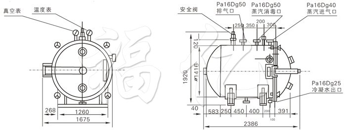 圓形靜態真空干燥機結構示意圖